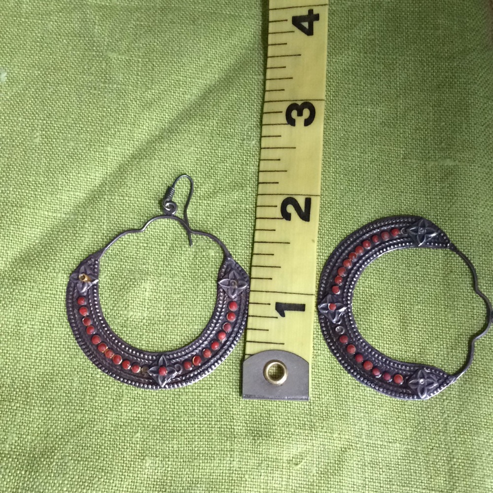 Vintage (early 70s) Silver Earrings - Picture 2 of 4